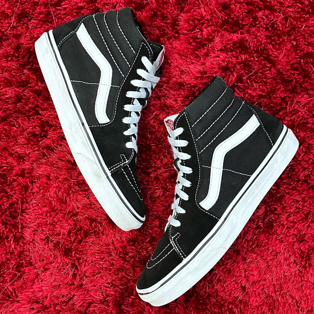 Vans Old Skool Skate Shoes Black Waffle Sole 8.5 Men’s 10 Women’s Classic High